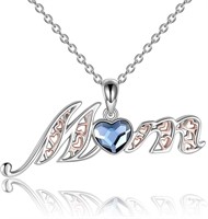 Gold Plated Heart 1.35ct Sapphire Mom Necklace