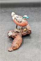 Vintage Carved & Hand Painted MIniature Wood Duck