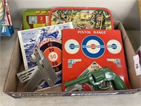 TIN SHOOTING TARGETS AND TOY PISTOLS