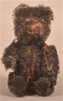 Rare Mini Shuco Black Mohair Piccolo Teddy Bear.