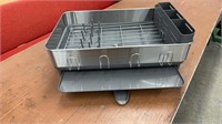 Brushed Steel/Gray Compact Kitchen Dish Drying