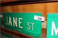 STREET SIGN ' JANE ST' DECOMISSIONED - 2 SIDED