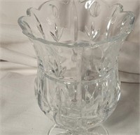 Heavy clear glass vase
