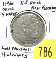 1936 Germany 5 marks