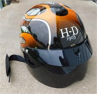 Harley-Davidson chrome & flames motorcycle helmet