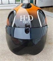 Harley-Davidson chrome & flames motorcycle helmet