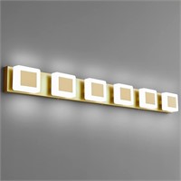 6 Light LED Bathroom Vanity Light  Gold
