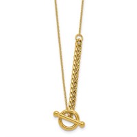 14 Kt- Drop Toggle Fancy Link Necklace