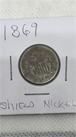 1869 Shield nickel