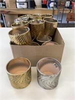 18 New 4.5" Gold & Silver Swirl Flower Pots