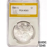 1881-S Morgan Silver Dollar PGA MS65