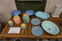 several ceramic bowls & cannisters-10-pcs.