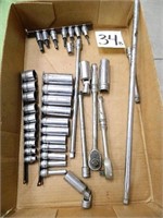 Flat of Snap-On 1/4" Ratchets, Pry Bars,