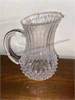 Vintage Glass Diamond Cut Clear Crystal Carafe