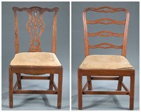 2 American side chairs. 18th / 19th century.