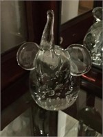 CLEAR ART GLASS ELEPHANT by PRICE PRODUCTS w BUBBL