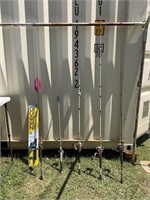 6 ASSORTED RODS AND REELS