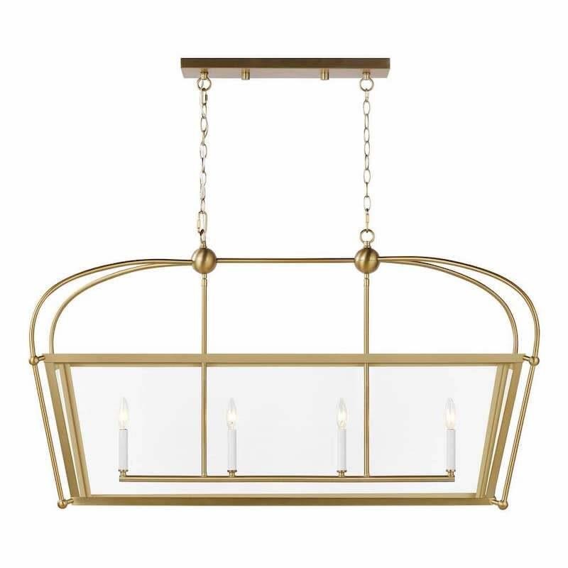 $952 GL Charleston 4-Light Brass Island Pendant