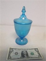 Vintage 1977 Fenton Celeste Blue Stretch Glass