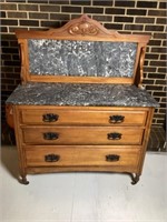 Antique Marble Top Dresser / Wash Stand, marble