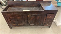 Vintage antique wooden dry sink