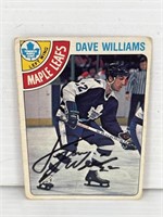 Dave Williams autographed 1978 Opeechee hockey