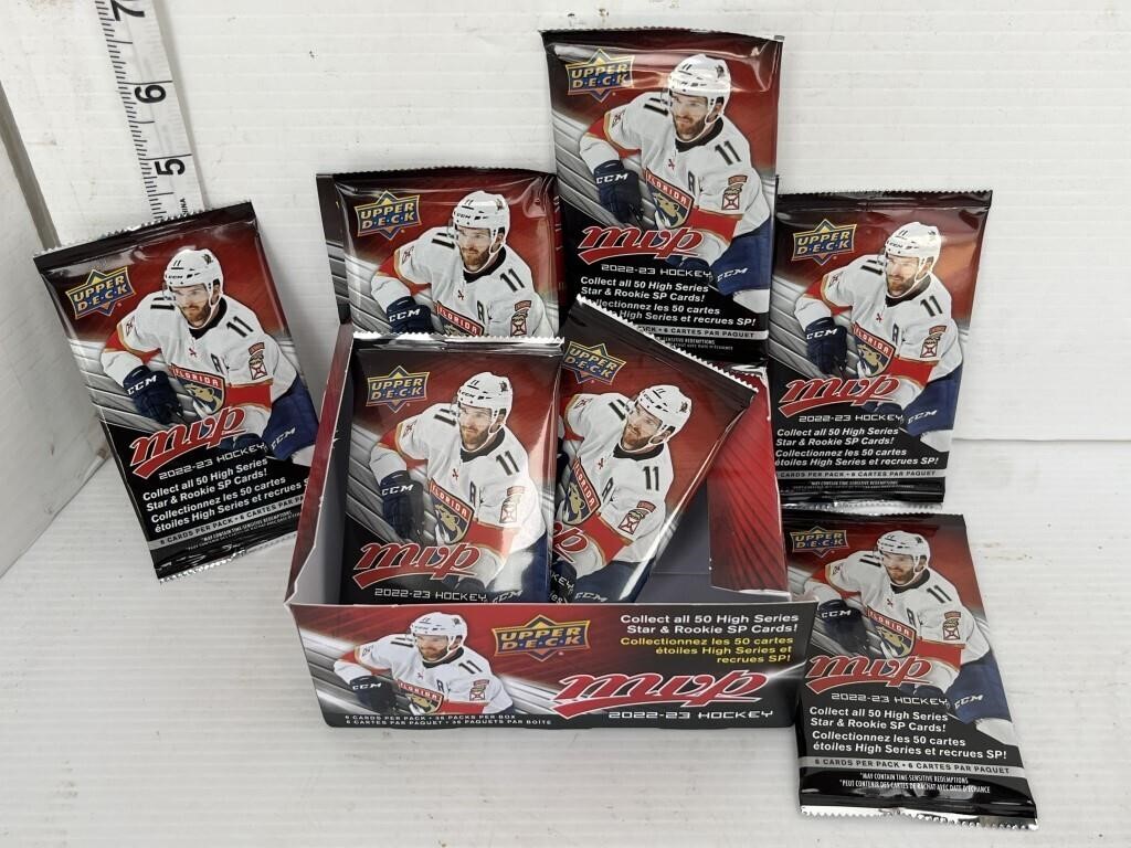 7 packs of 2022-23 Upperdeck hockey cards