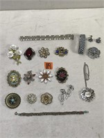 Lot of Costume Jewelry, Broaches, Bracelets and