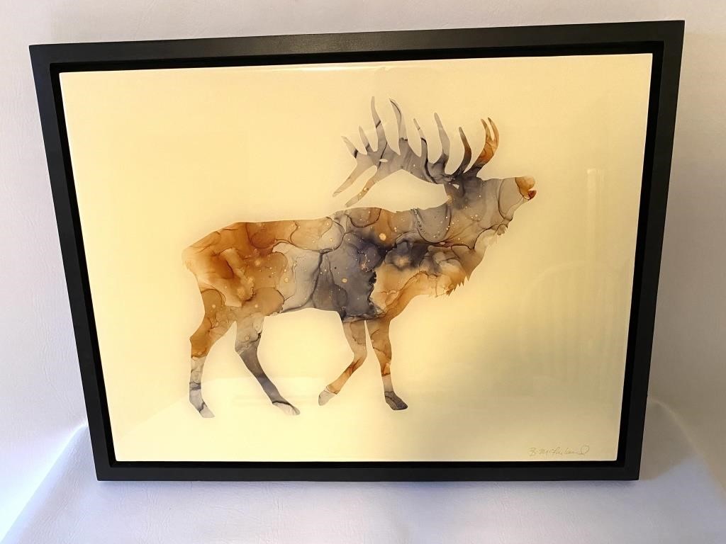 Copper Elk Resin Painting by Brianna McFarland