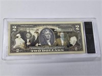 JFK USA-Israeli Alliance $2 Bill unc. slab