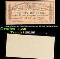 1864 6th Series Confederate States Thirty Dollars