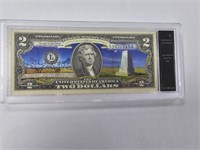 Little Bighorn Graded $2 Bill unc. slab