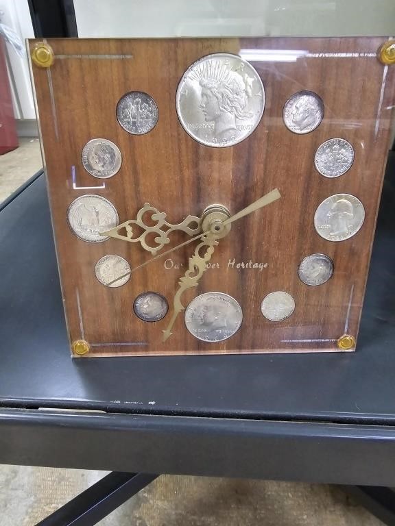 Vintage Silver Coin Clock