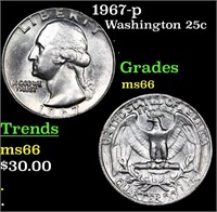 1967-p Washington Quarter 25c Grades GEM+ Unc