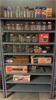 Shelf contents only #3: canning jars & lids, w