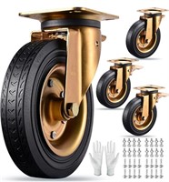 8 Casters Set of 4 Heavy Duty Plate Casters 8 Inch