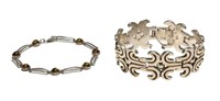 2 Taxco, Modernist Sterling Bracelets