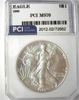 1988 Silver Eagle MS70 LISTS $2350