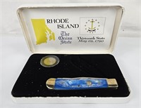 Rhode Island Commemorative Knife & Coin Set