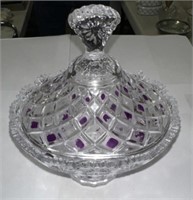 CRYSTAL GLASS DISH WITH LID