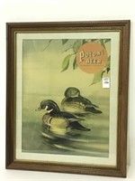 Framed Potosi Beer Adv. Print w/ Wood Ducks