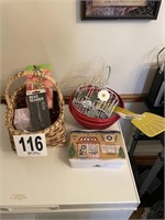 Baskets, Christmas Tin, and Misc Items