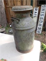 Vintage Milk Can w/ Lid & Printing