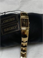 Seiko Jewelry Clasp Gold-Tone Ladies Watch