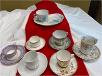 7 Teacups and Saucers Vintage Limoges & More