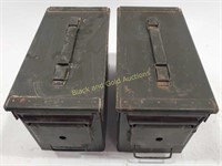 (2) Metal Military Ammo Boxes