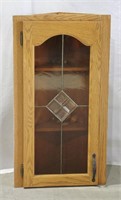 Corner Curio Cabinet - Lead Glass Door