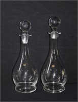 Pair of Hungary Glass Decanters 13"h - 14"