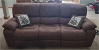 Leggett&Platt Suede Recliner Couch (87"×36"×40")
