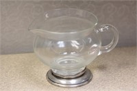 Sterling Rim Glass Creamer